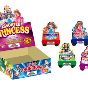 Assorted Princess fireworks, 72 pieces.
