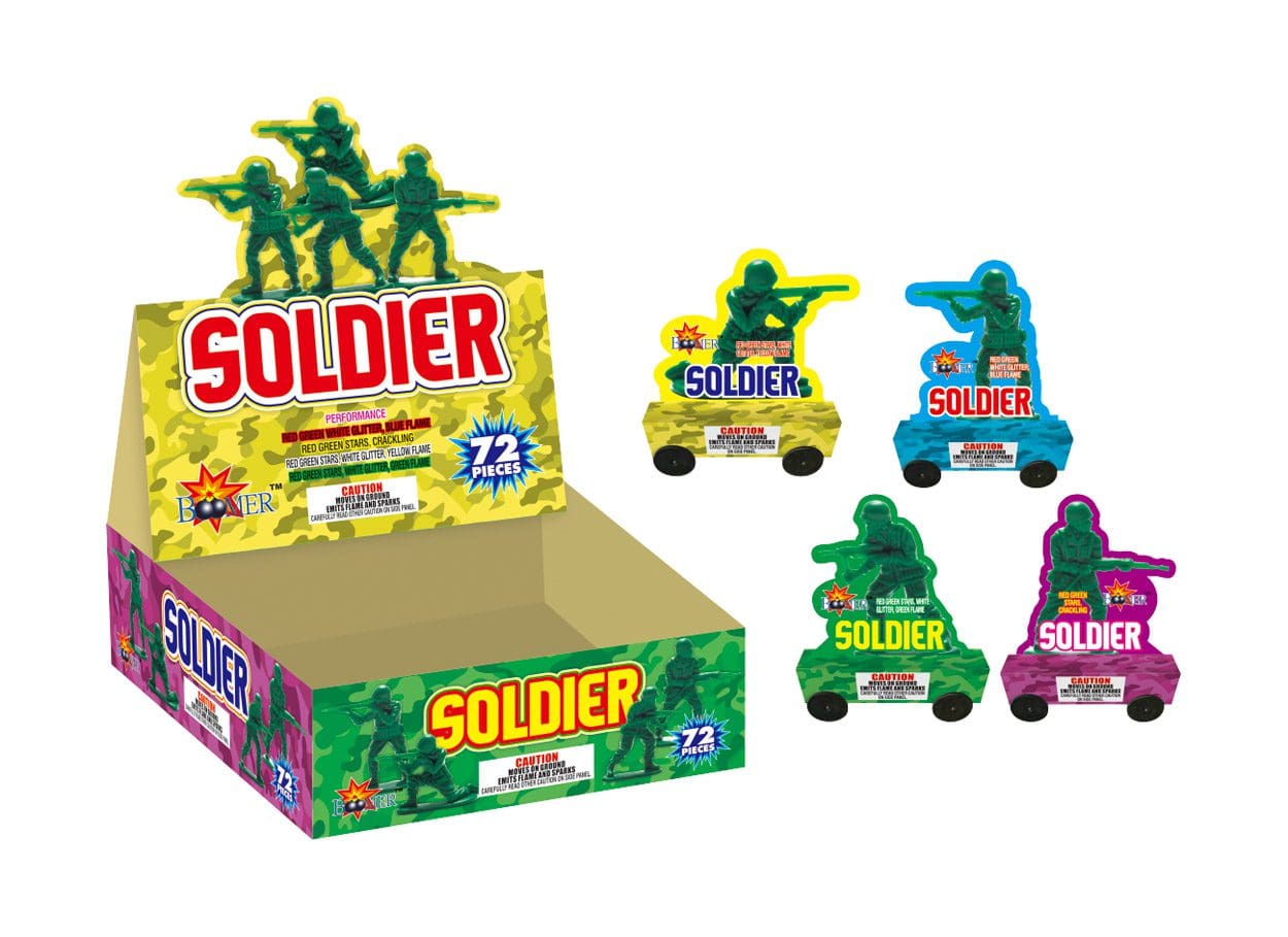 72-piece soldier firework display box.