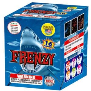 Frenzy fireworks: 16 shots, shark design.