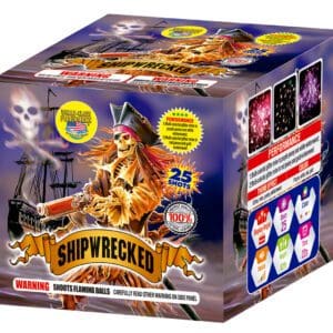 Shipwrecked fireworks: 25 shots, flaming balls.