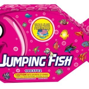 Pink Jumping Fish fireworks box.