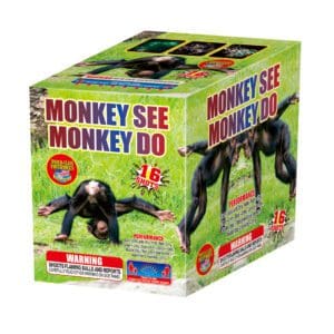 Monkey See Monkey Do fireworks, 16 shots.