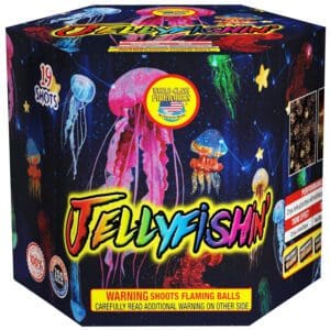 Jellyfishin' fireworks: 19 shots, flaming balls.