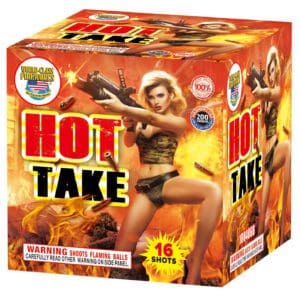 Hot Take fireworks, 16 shots.