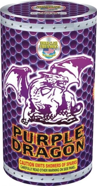 Purple Dragon fireworks canister.