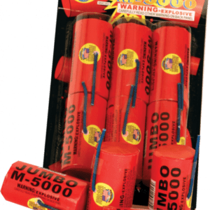 Here's an alt tag for the image: `Jumbo M-5000 explosive firecrackers`