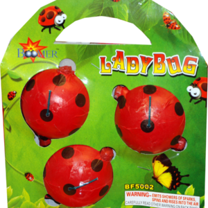 Three ladybug firework sparklers.