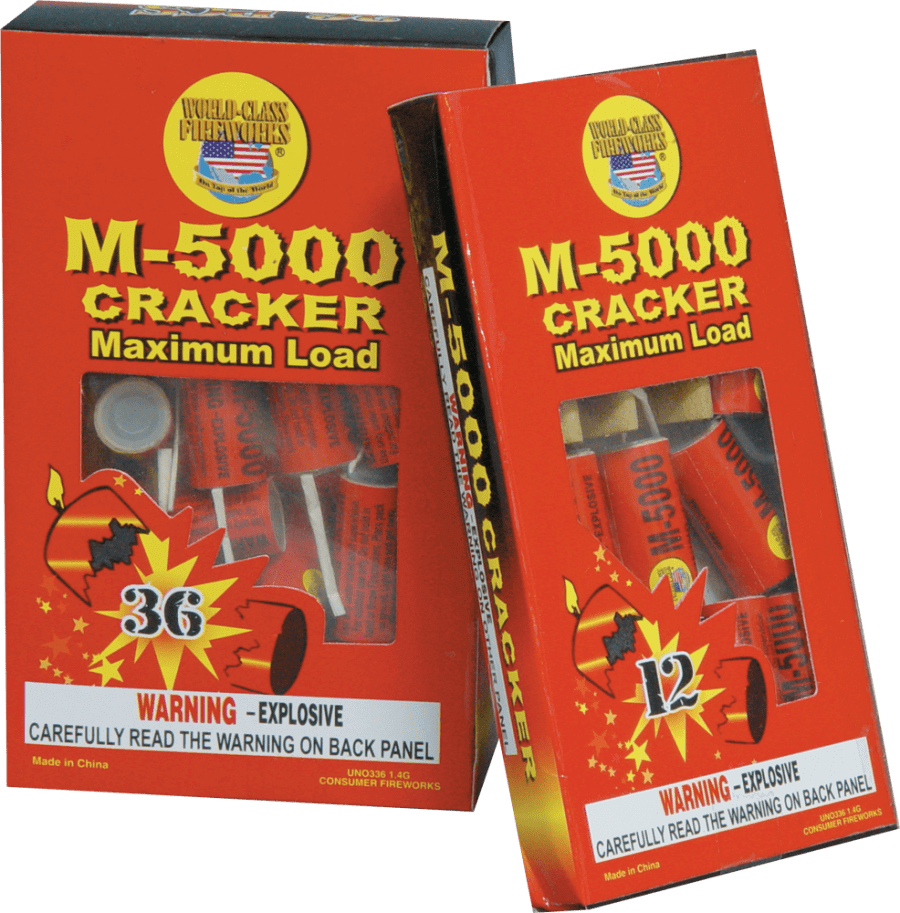 M-5000 crackers, maximum load, 36 count.