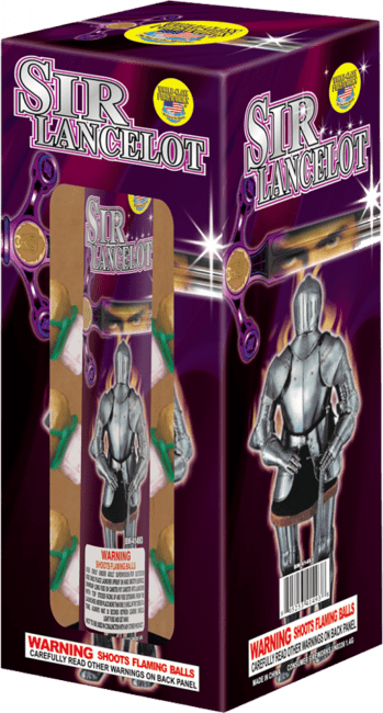 Sir Lancelot fireworks: flaming balls.