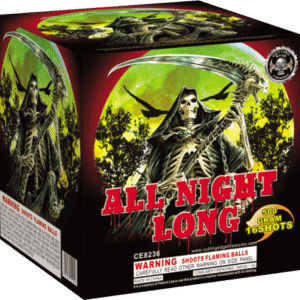 Fireworks box with grim reaper design.