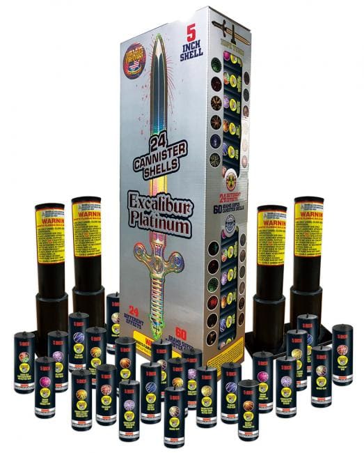 Excalibur Platinum 24 canister fireworks.