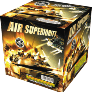 Fireworks box labeled "Air Superiority" with tanks.