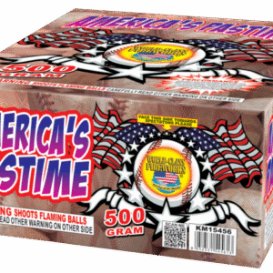 Fireworks box labeled "America's Pastime", 500 grams.