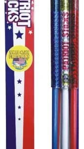 Patriot Sticks fireworks, red, white, blue.