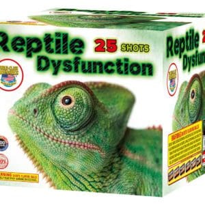 Fireworks box with a chameleon image.