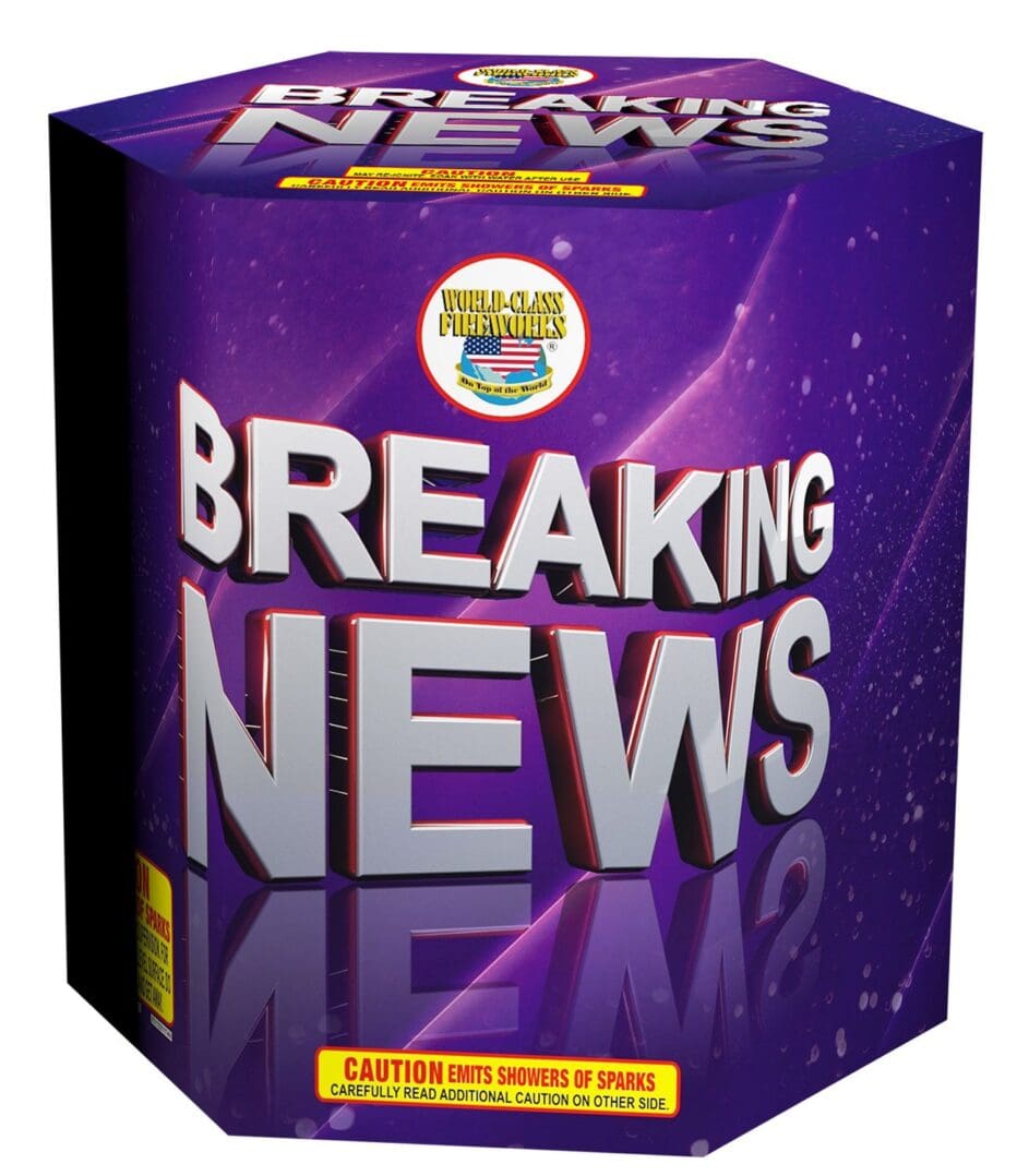 Breaking News fireworks packaging design.