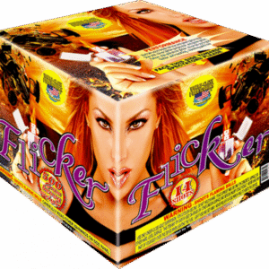 Fireworks box with woman's face design.