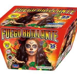 Fireworks box with Day of the Dead design.