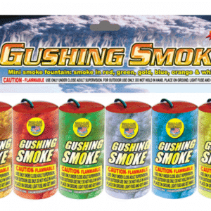 Colorful smoke canisters in assorted colors.