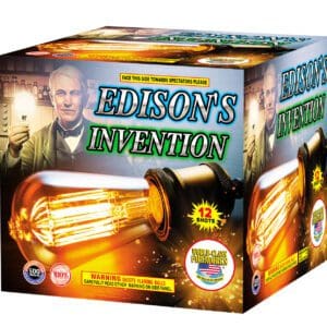 Fireworks box featuring an Edison theme design.