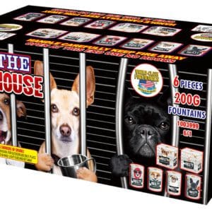 In The Doghouse fireworks packaging design.
