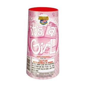 Pink "It's a Girl" firework cone.