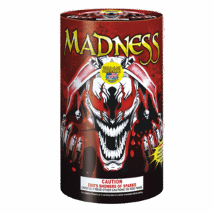Firework with intense, menacing clown design.