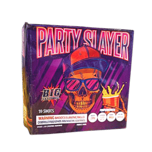 Fireworks box with skull graphic design.