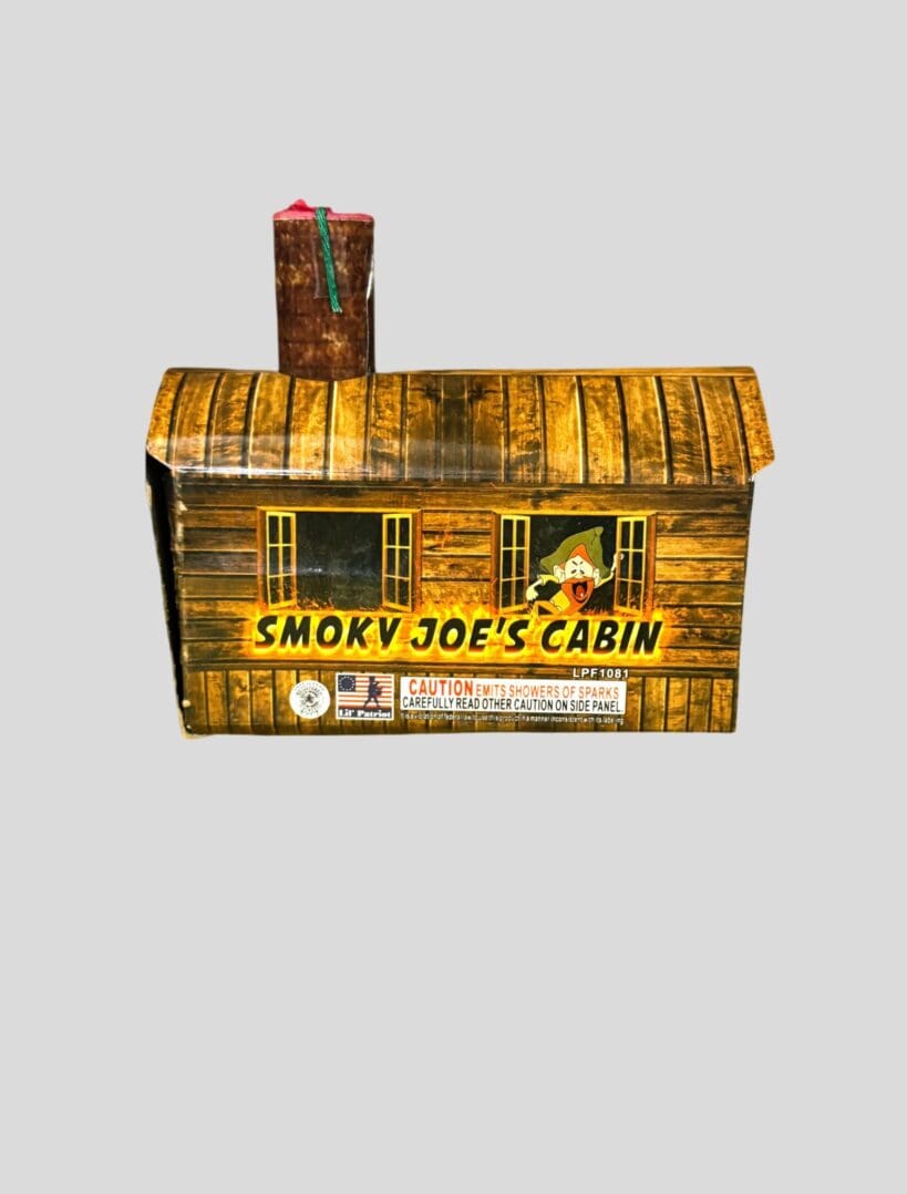 Smoky Joe's Cabin fireworks packaging.