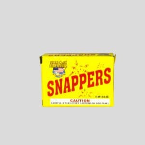 Yellow box of snappers on gray background.