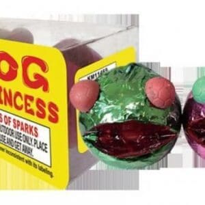 Frog Prince and Princess fireworks packaging.