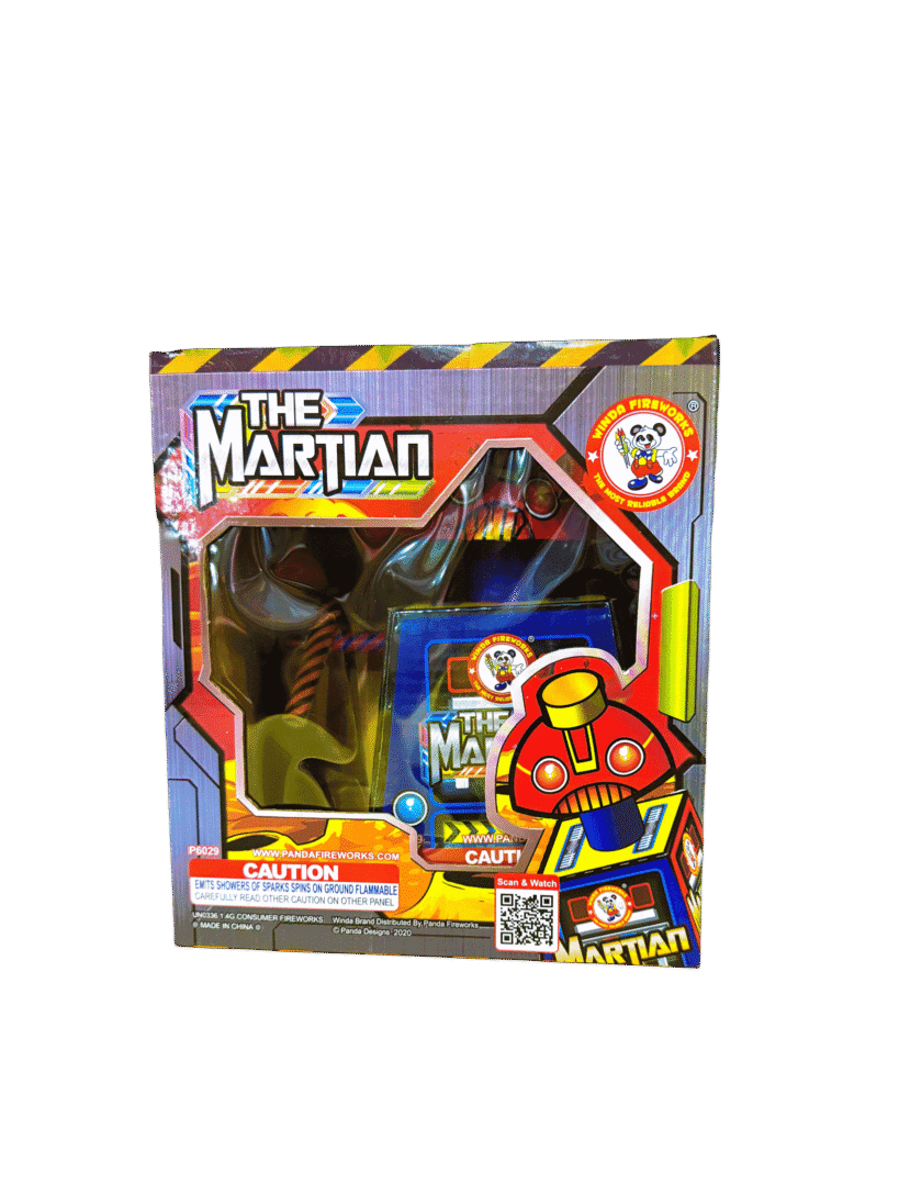 The Martian toy in colorful packaging.