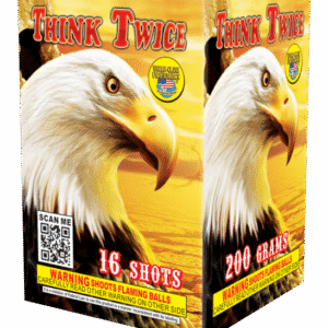 Fireworks box with bald eagle illustration.
