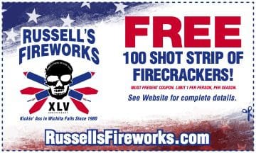 Fireworks coupon for free firecrackers strip.