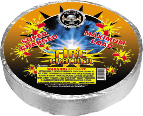 Firecracker labeled "Super Charged Maximum Load".
