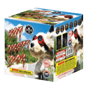 Hot Diggity Dog fireworks box