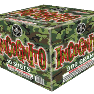 Camouflage Incognito 30-shot fireworks cake box